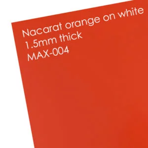 Nacarat Orange/White 1.5mm MaxLaserMark | Rowmark Generic - MAX003