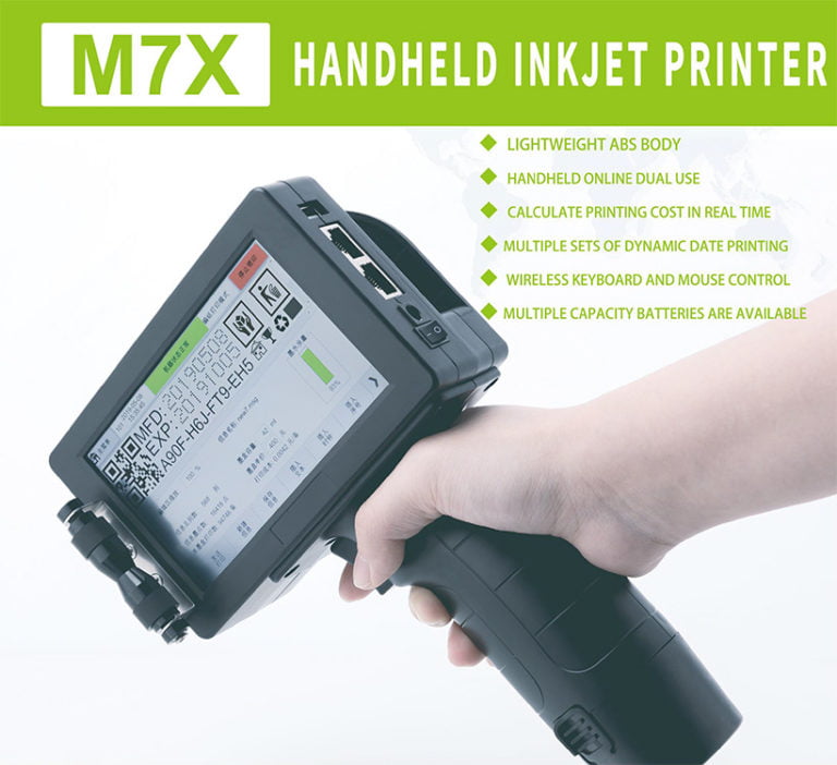 Handheld Inkjet Printers Prints Up To 12.7mm In Height Fast Dry Ink
