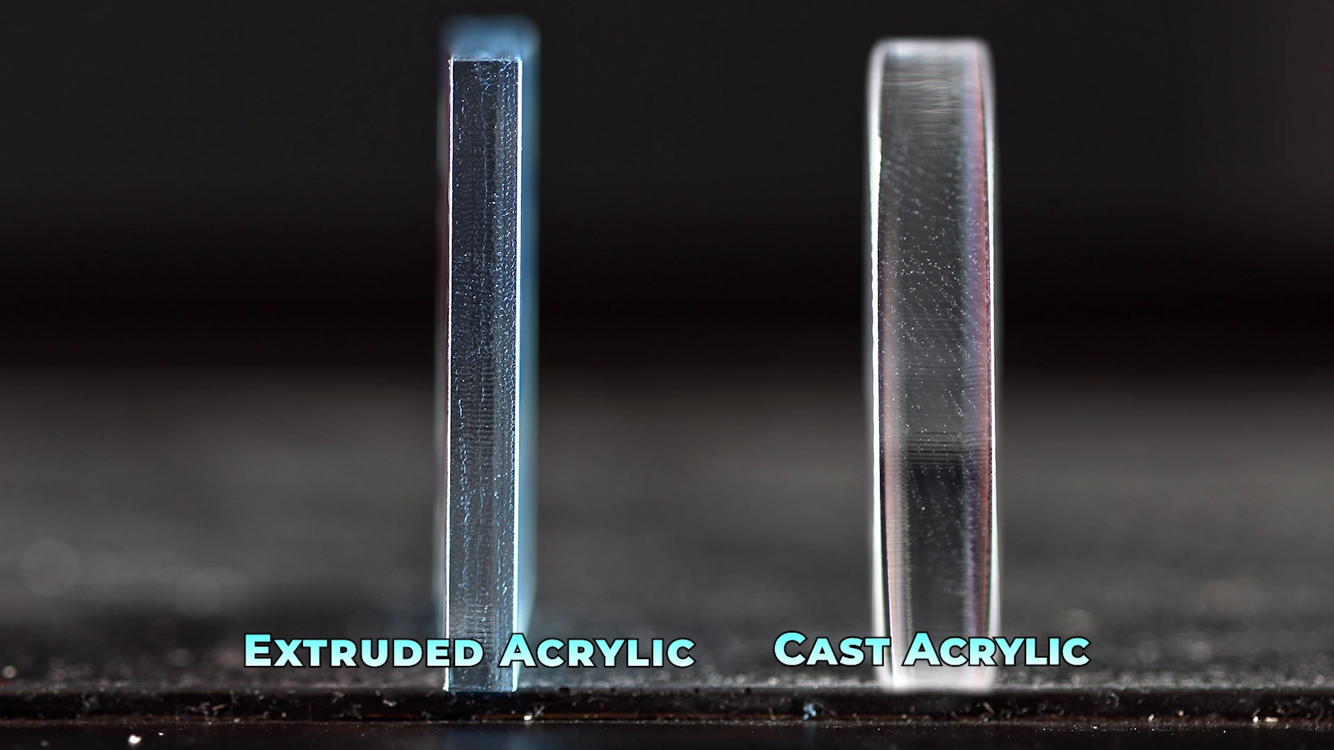 Cast acrylic and extruded acrylic laser cutting results