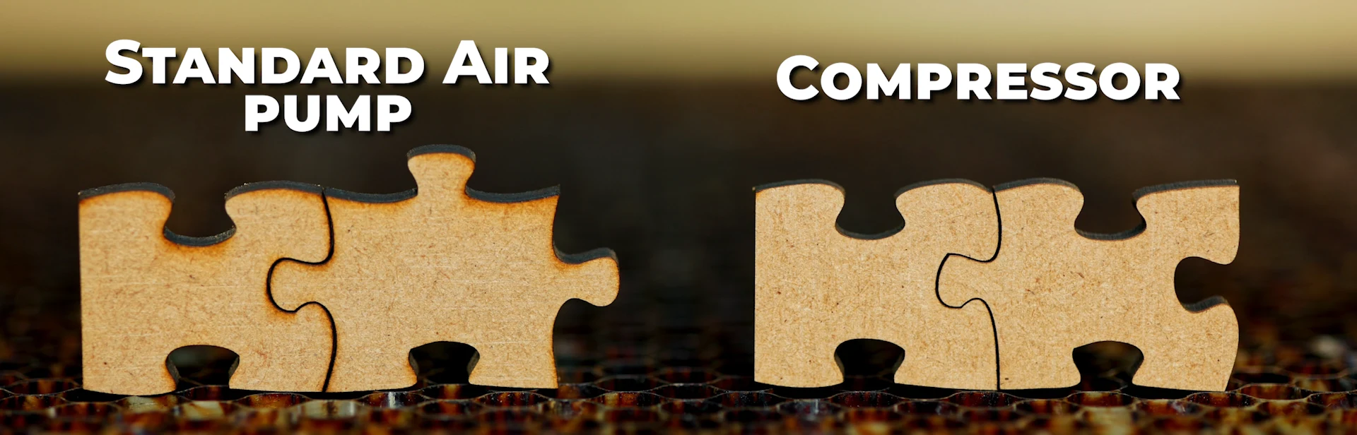 Laser cutting mdf results using a Standard air pump vs a compressor