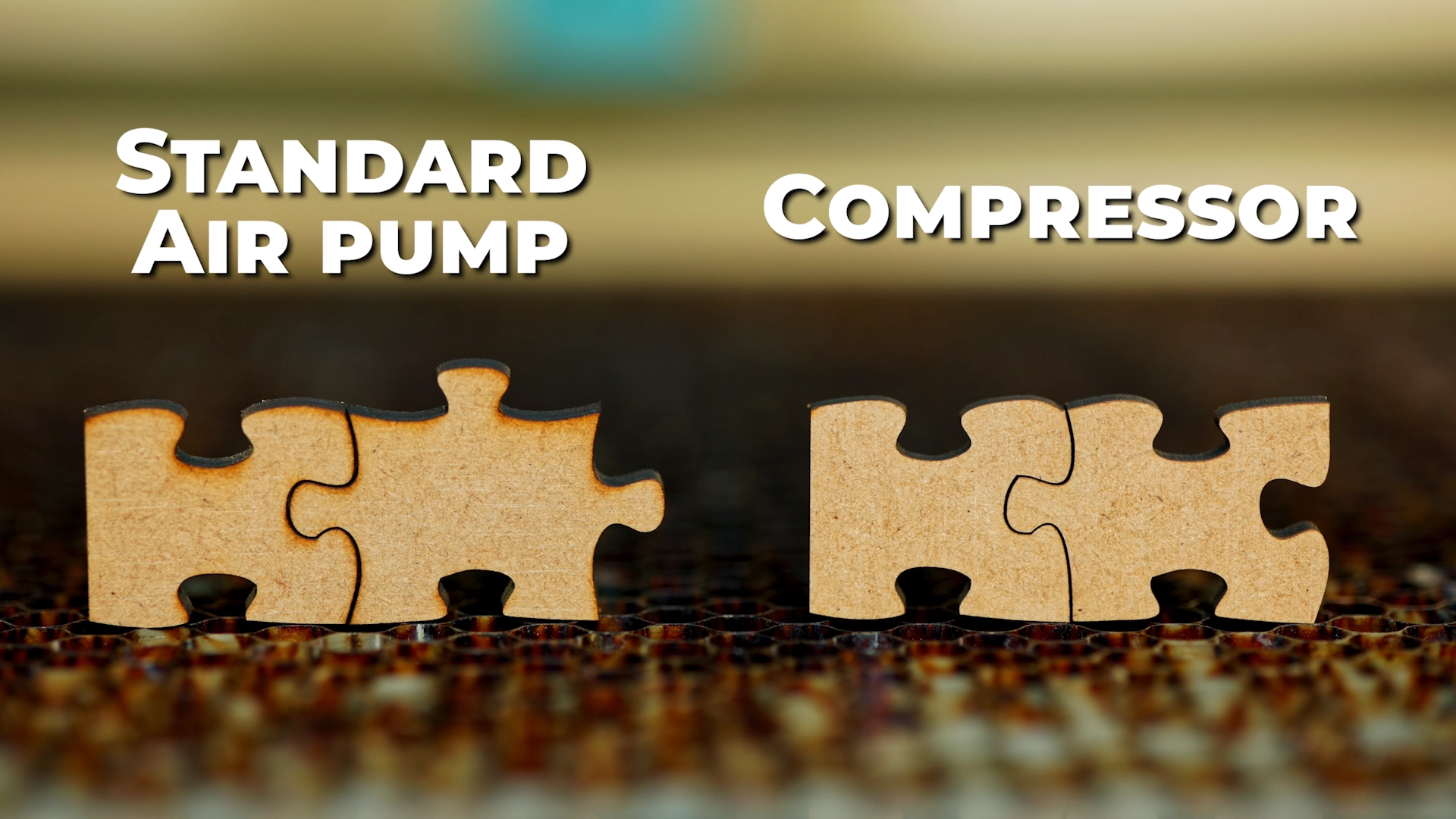 laser cutting results using a Standard air pump vs a compressor
