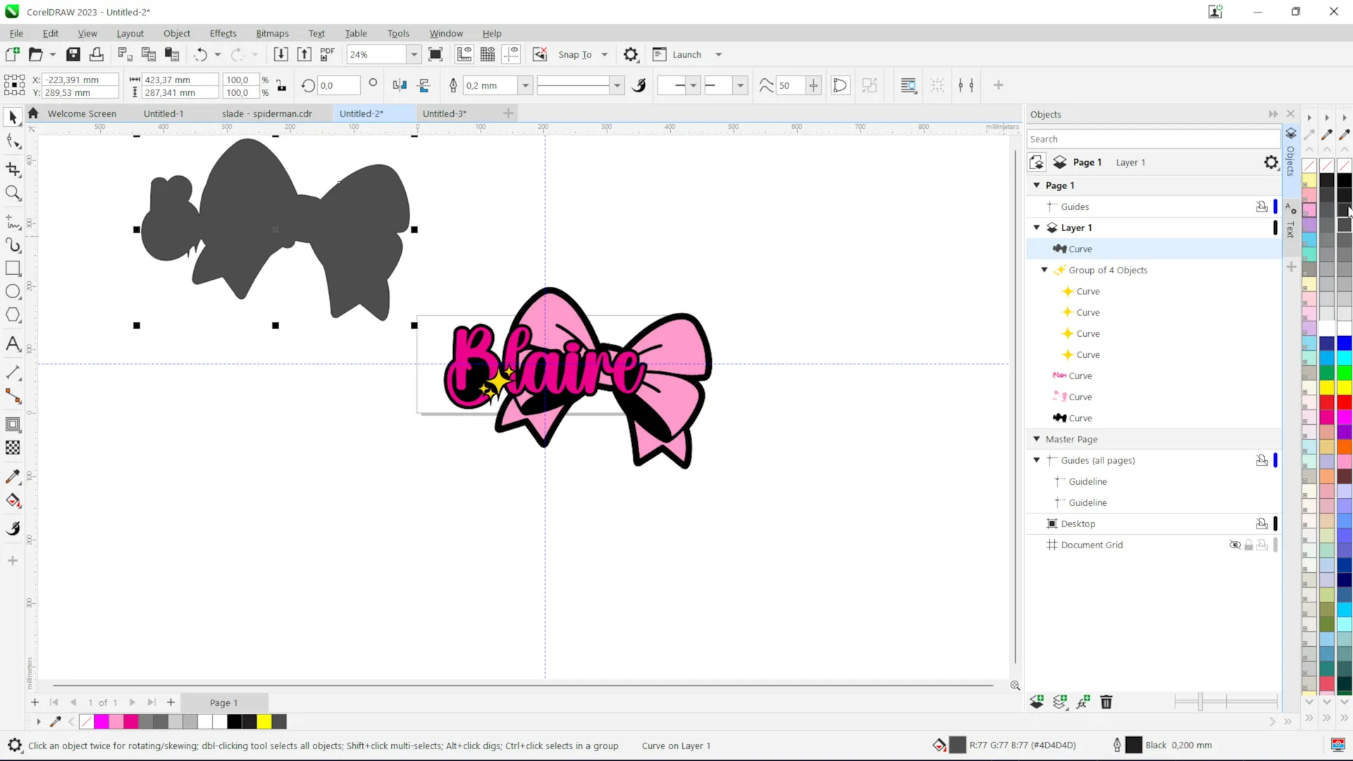 Building the base layer for a laser cut acrylic sign in CorelDRAW