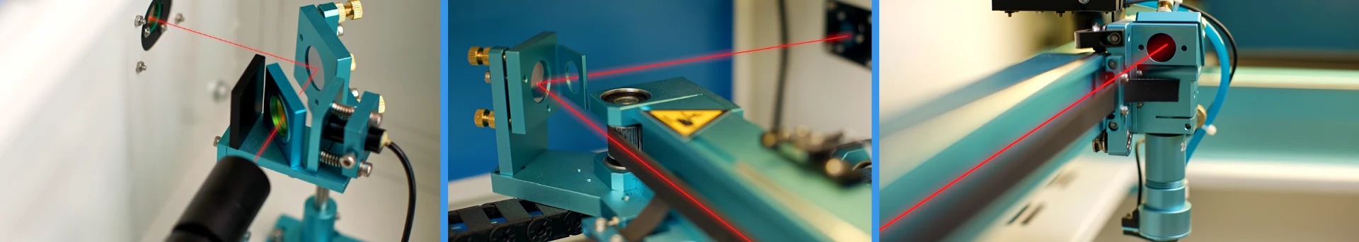 laser beam alignment through mirrors on a laser engraving machine