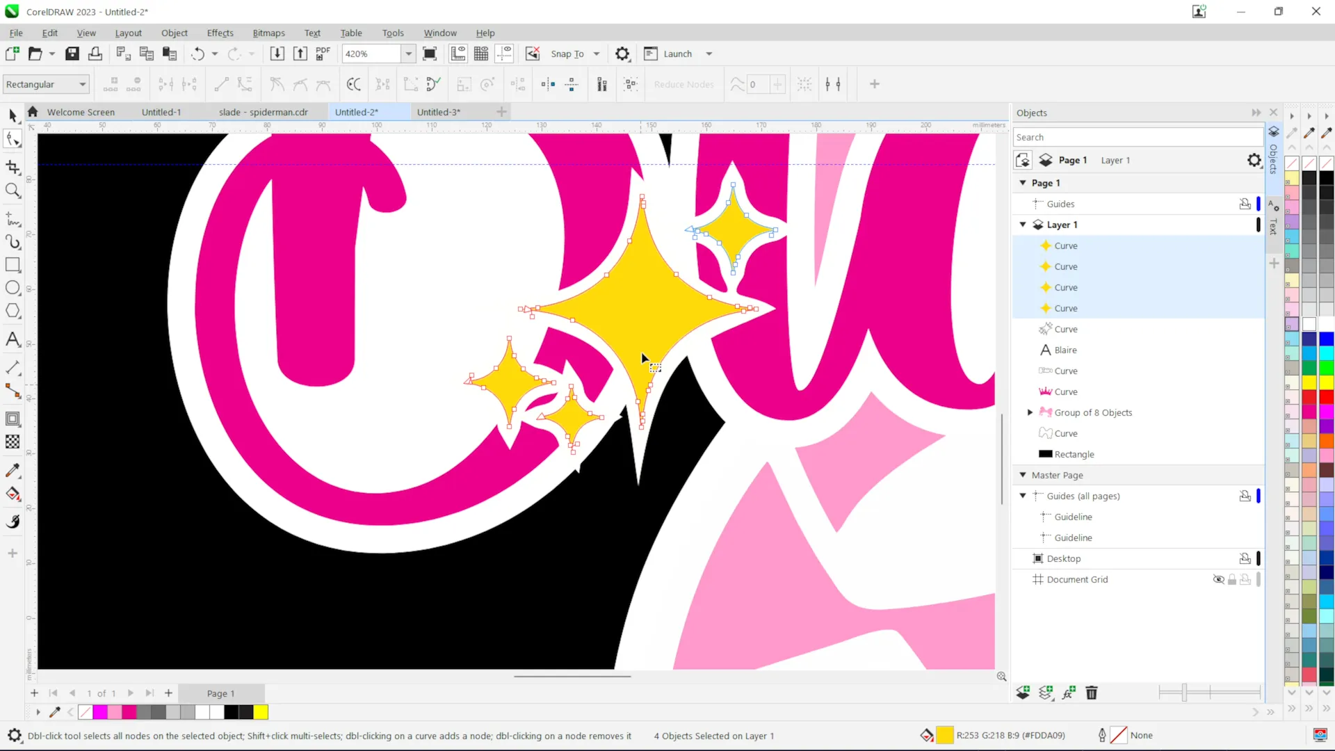Preparing decorative vector elements for a laser cut acrylic sign in CorelDRAW