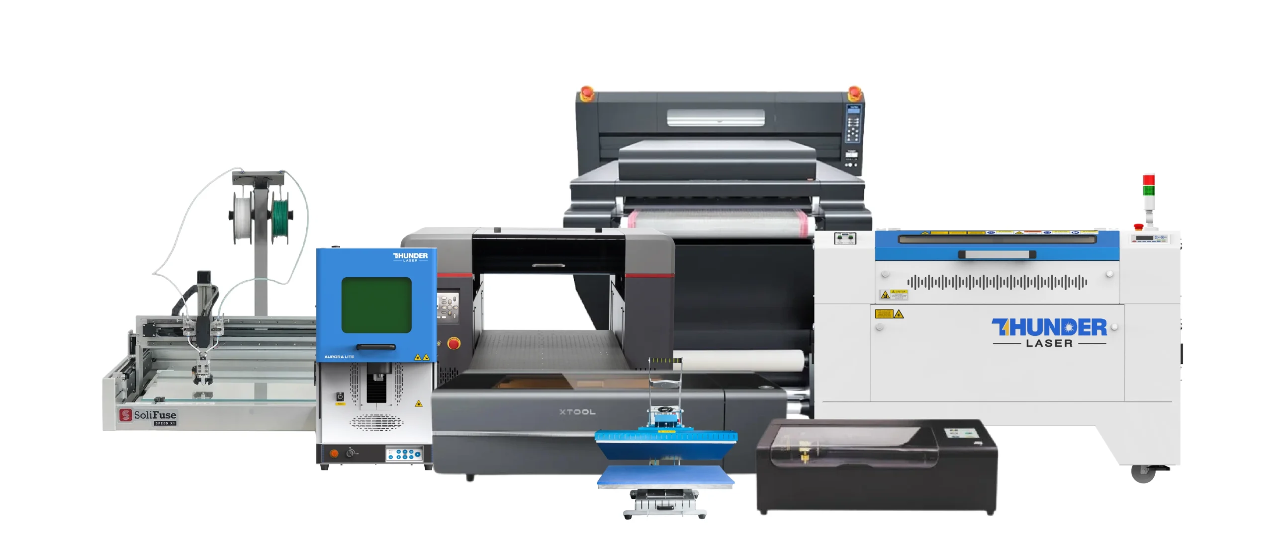 MaxLaser machines, including 3d printers, laser cutters, engraving machines, UV printers, DTF printers and heat press equipment for South African businesses