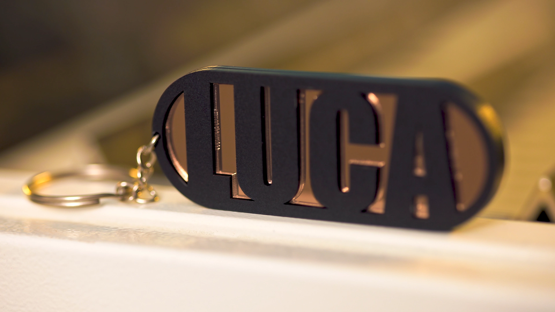 Personalised Laser cut clear acrylic coaster engraved with a family tree design and Wilson family name