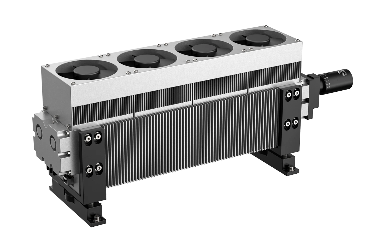 Thunder Laser RF CO₂ laser source with four cooling fans and heat sinks.