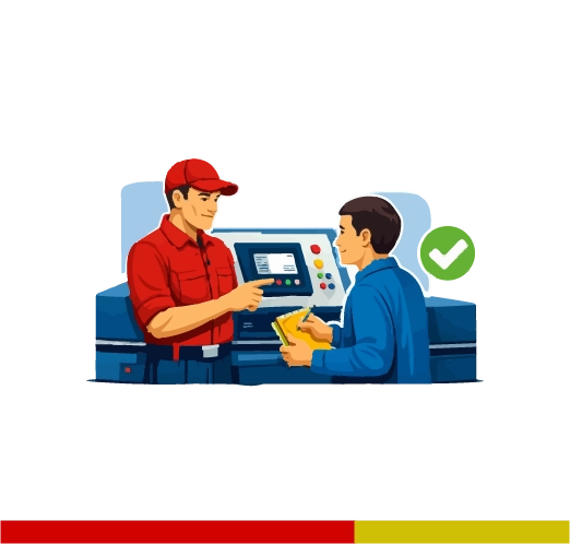 MaxLaser technician providing machine installation and operator training