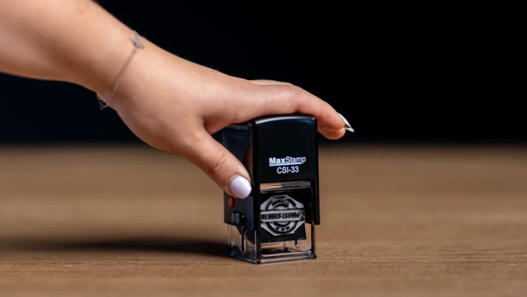 Rubber stamps made with a laser machine