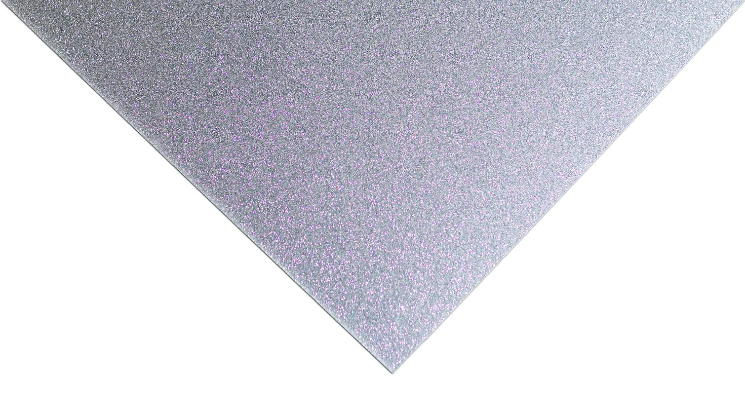 Light grey glitter acrylic sheet with subtle coloured sparkle.